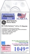 Example Price tag Pro price tag for GE Energy Star model WPGT9350CPL Profile Harmony Platinum Washer with Manufacturer and Instant Rebate, Extended Service Plan, Delivery Charge, Financing Plan, Suggested Retail Price, Tag Expiration, and Small Print.